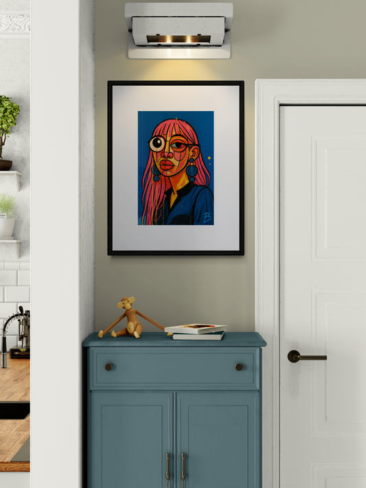 Surreal Pop Art Beauty High-Contrast Matte Paper Poster