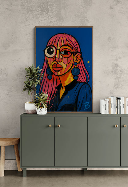 Surreal Pop Art Beauty High-Contrast Matte Paper Poster