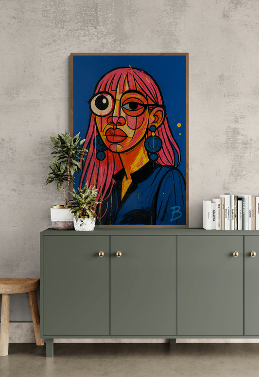 Surreal Pop Art Beauty High-Contrast Matte Paper Poster