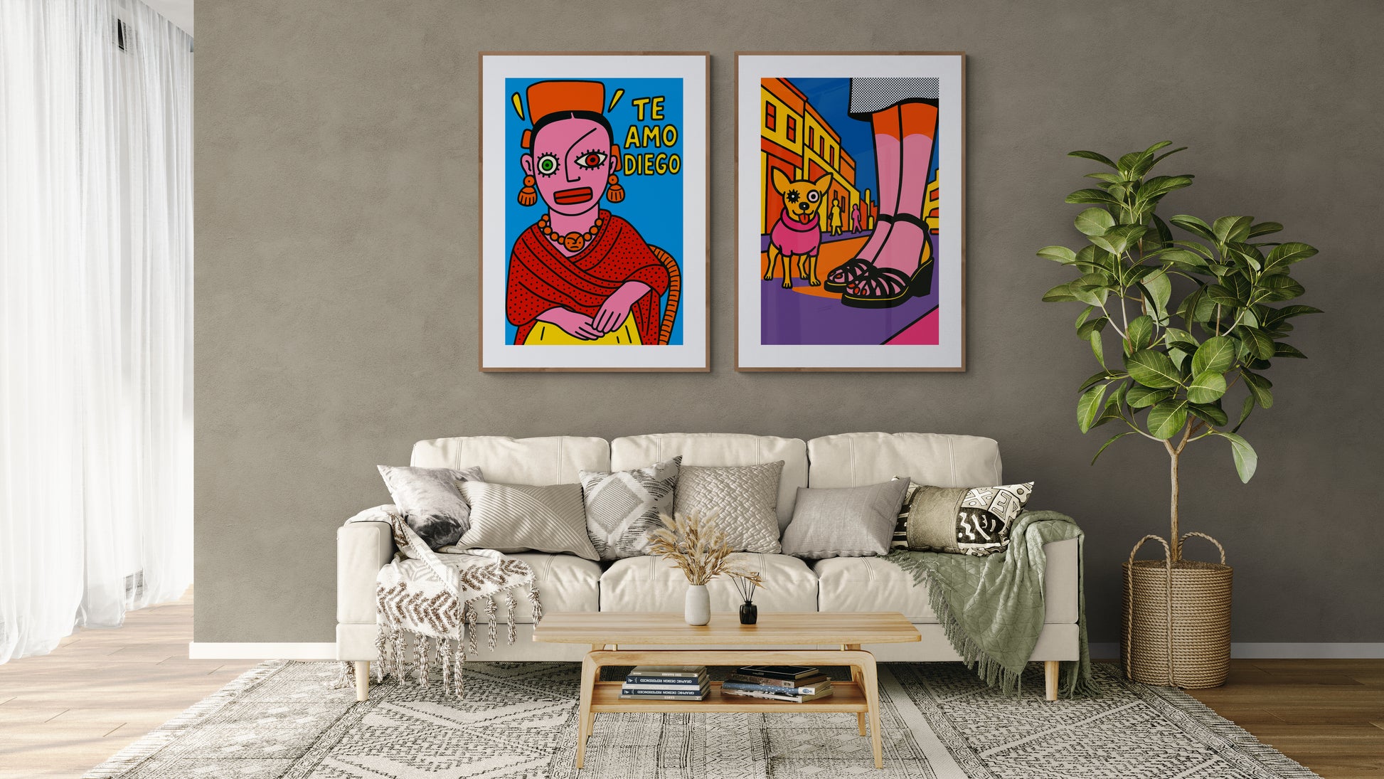 Te Amo Diego Pop-Art Matte Paper Poster - Mexican Folk-Art Style