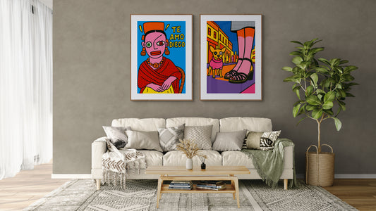 Te Amo Diego Pop-Art Matte Paper Poster - Mexican Folk-Art Style