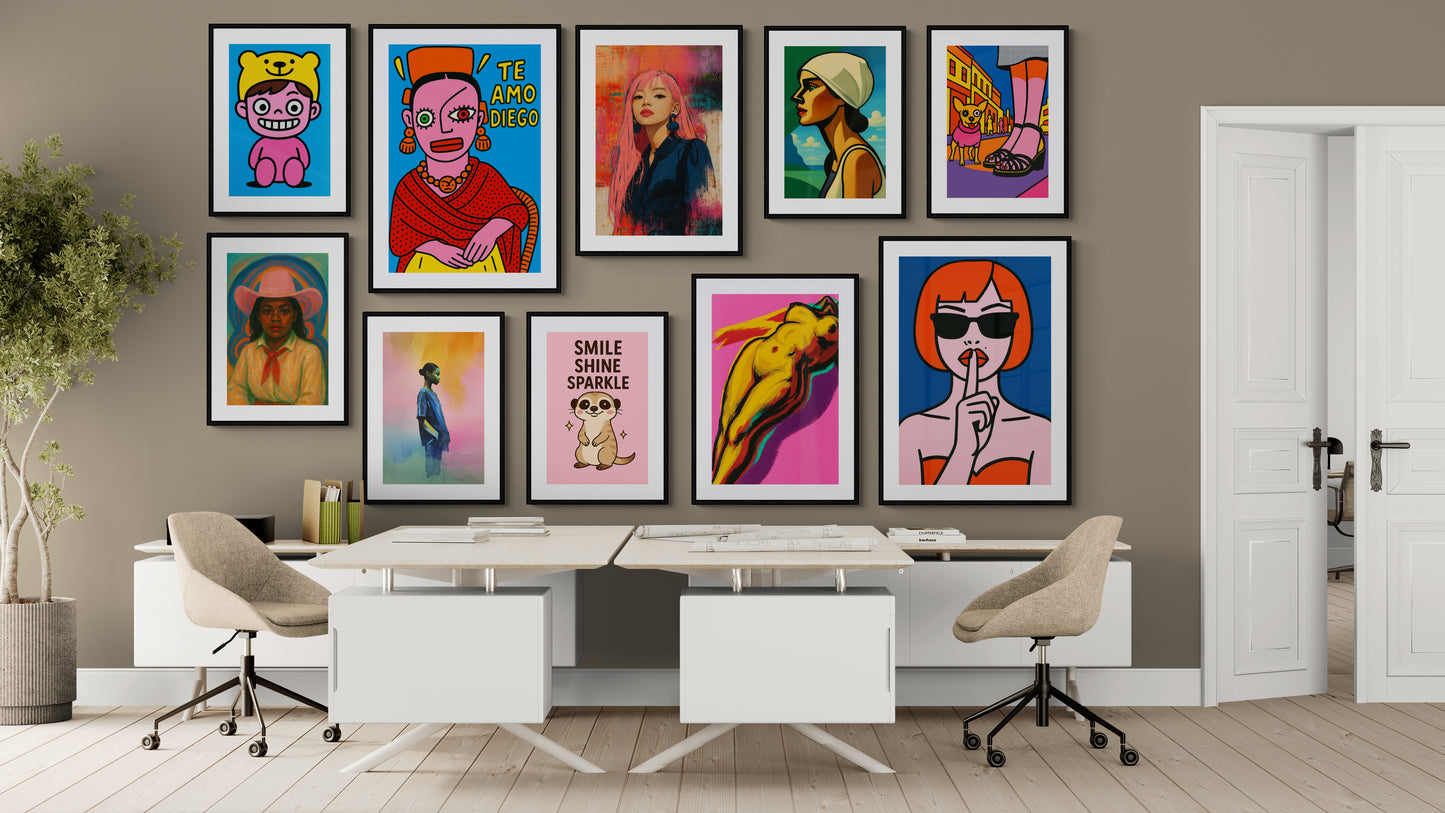 Te Amo Diego Pop-Art Matte Paper Poster - Mexican Folk-Art Style