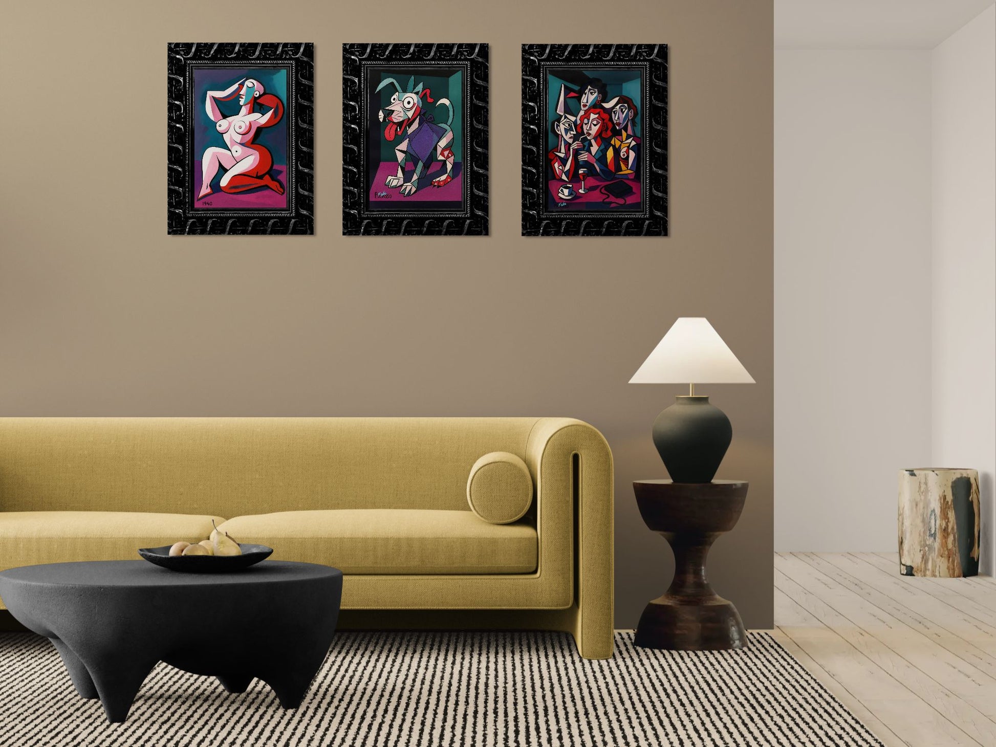 The Abstract Dog Cubist-Inspired Matte Paper Poster - Picasso Style