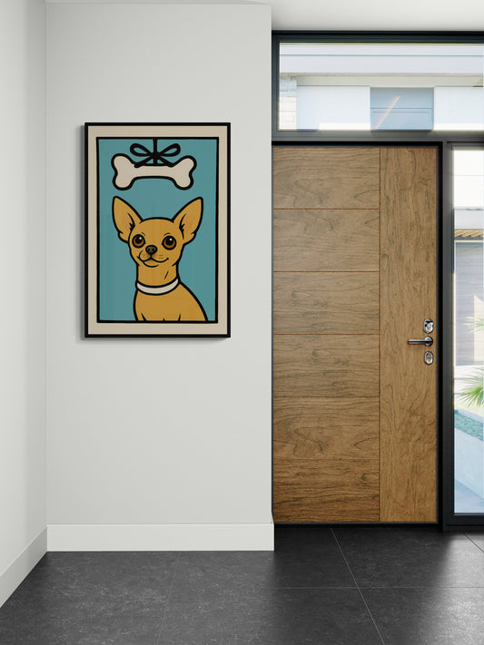 The Bone Gaze Pop-Art Chihuahua Matte Paper Poster