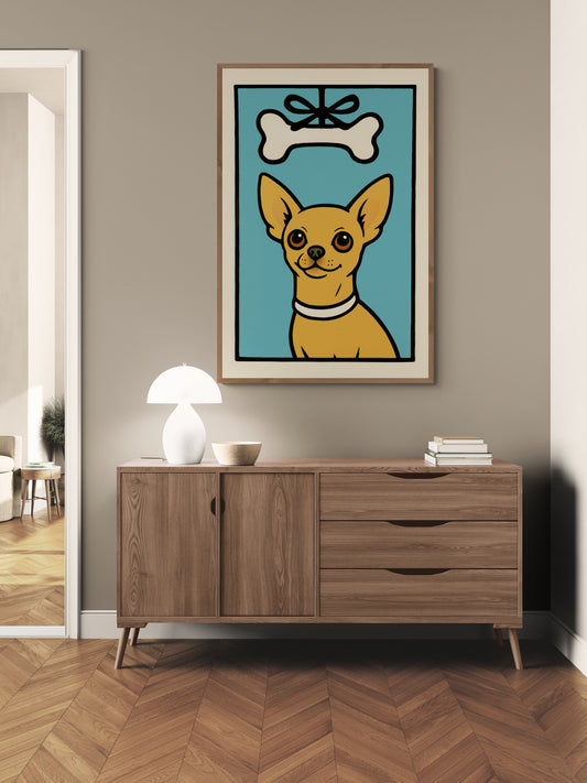 The Bone Gaze Pop-Art Chihuahua Matte Paper Poster