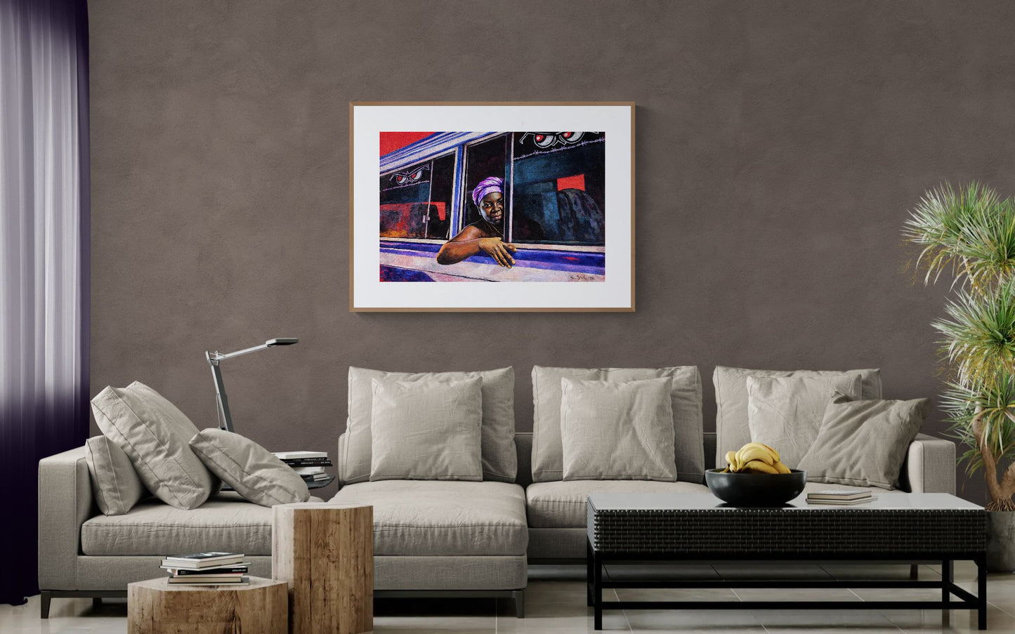 The Bus to Town Afro-Surinamese Matte Paper Poster - Pop Art