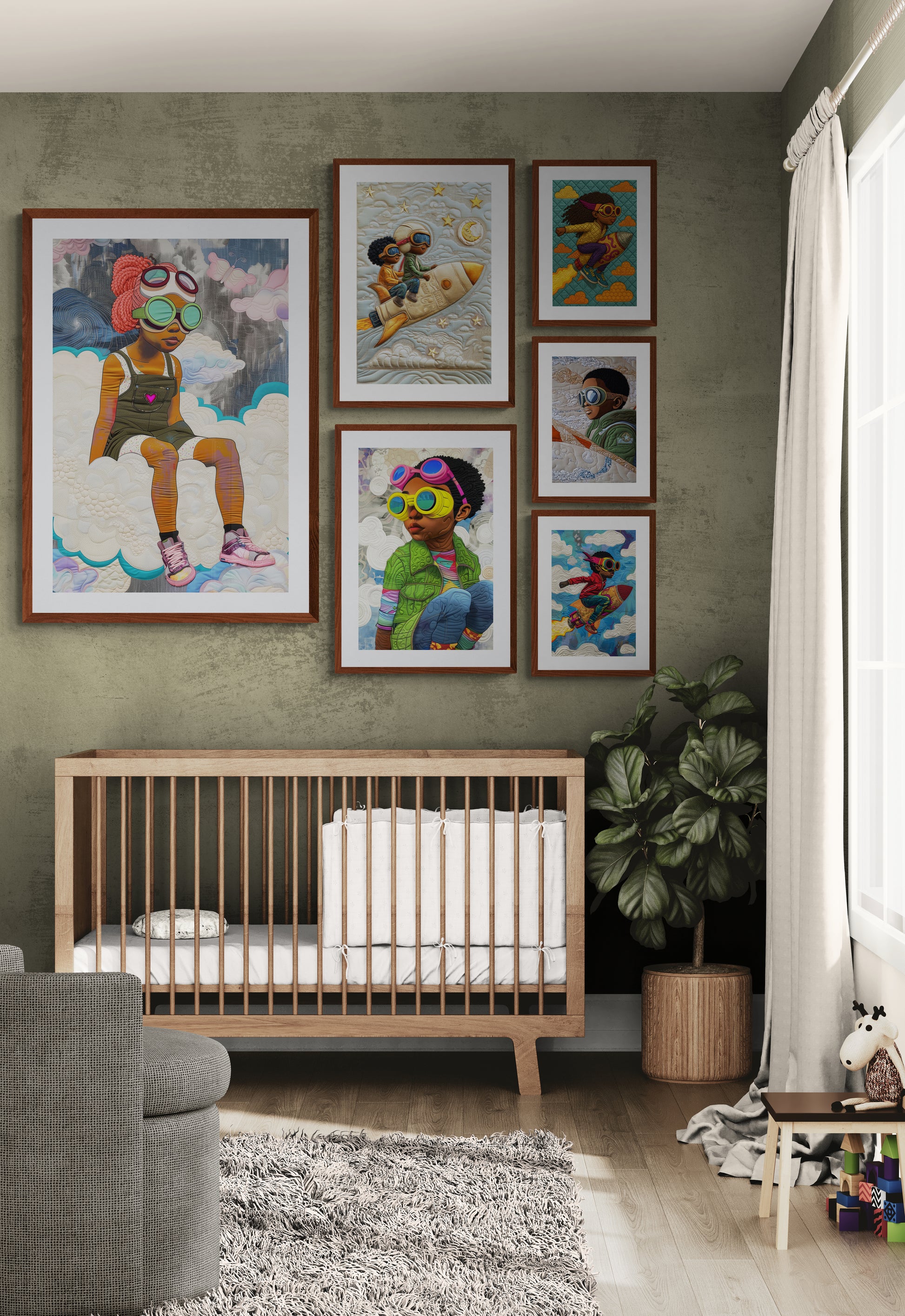 Cloud Rider Patchwork Matte Paper Poster - Afrofuturism