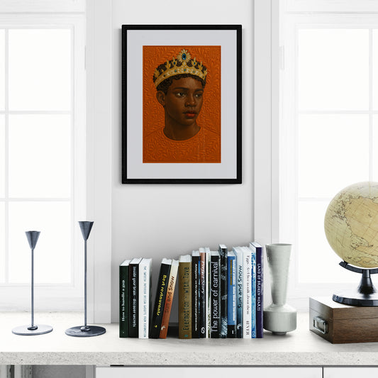 The Crowned One Textile-Inspired Afrocentric Matte Paper Poster