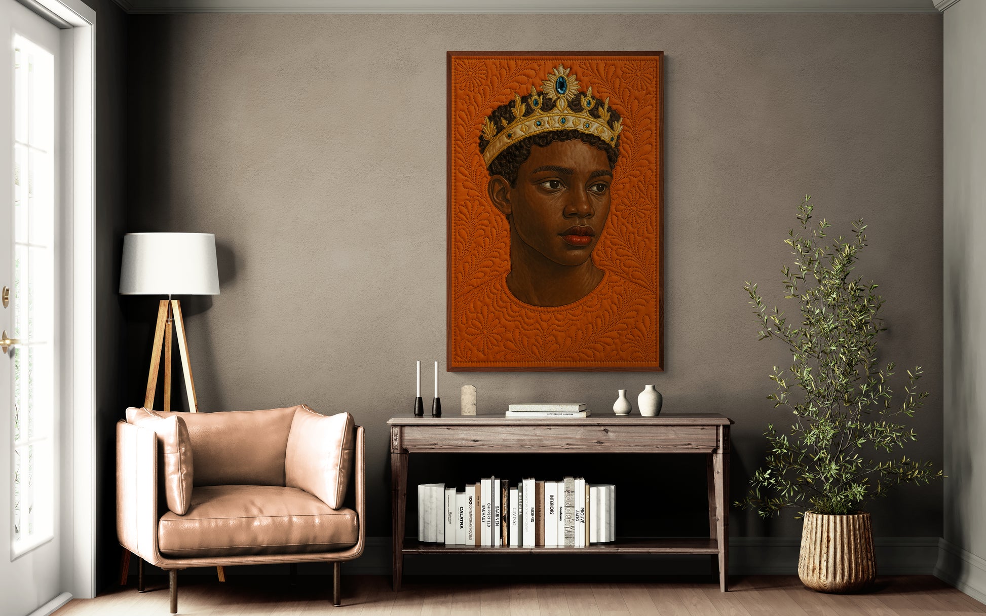 The Crowned One Textile-Inspired Afrocentric Matte Paper Poster