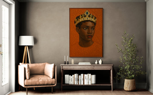 The Crowned One Textile-Inspired Afrocentric Matte Paper Poster