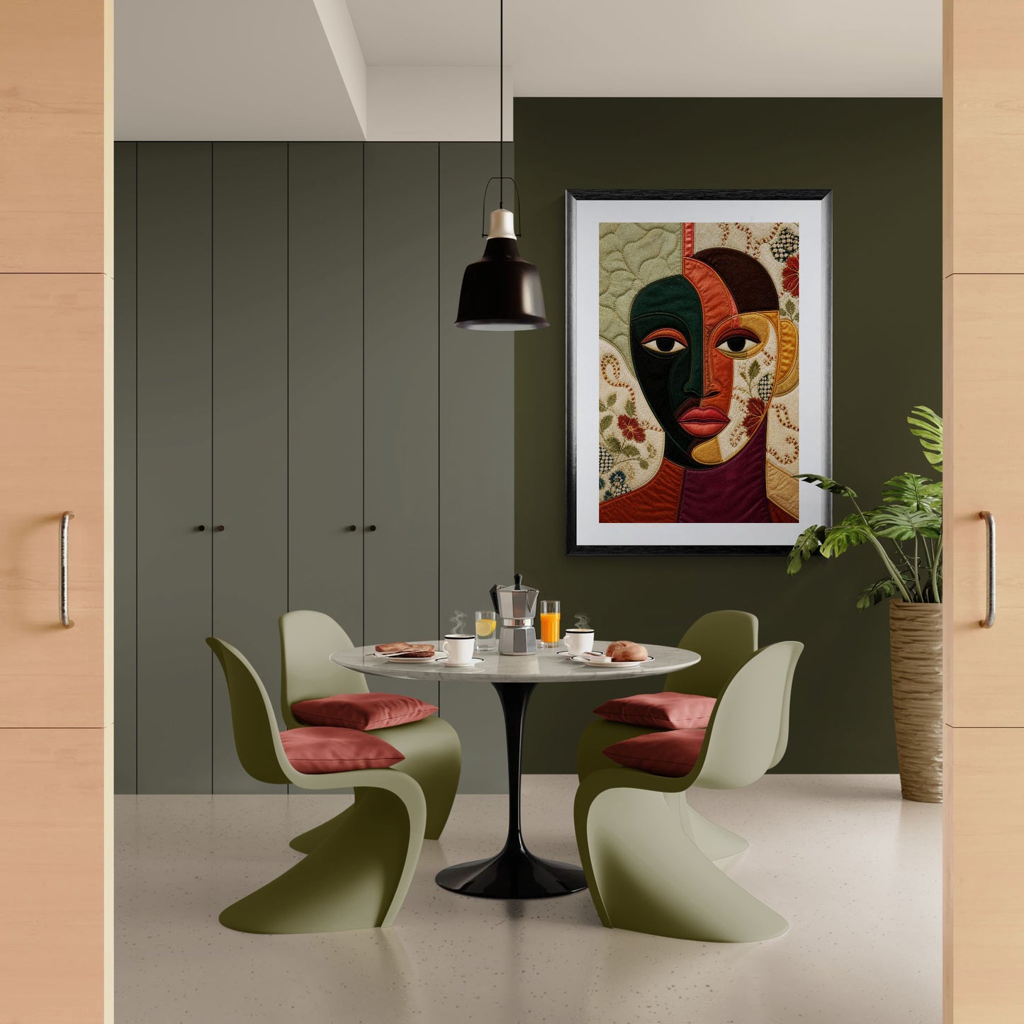 The Divided Gaze Quilted-Style Matte Paper Poster - Bisa Butler Style