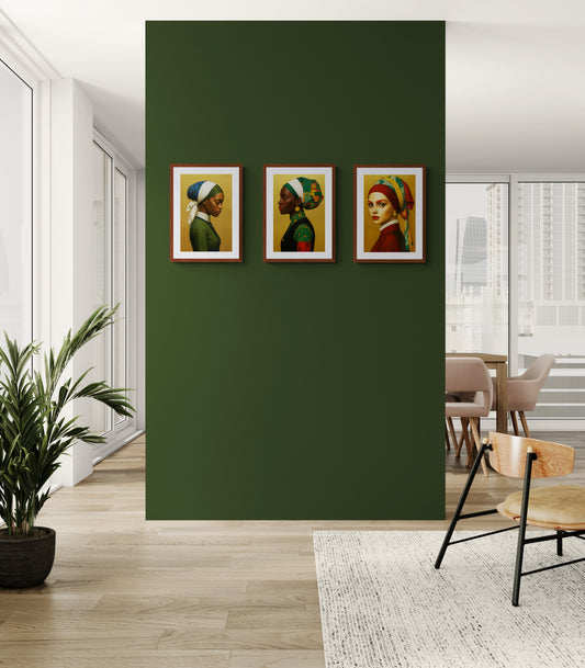 The Emerald Gaze Gold-Ground Matte Paper Poster - Renaissance Style