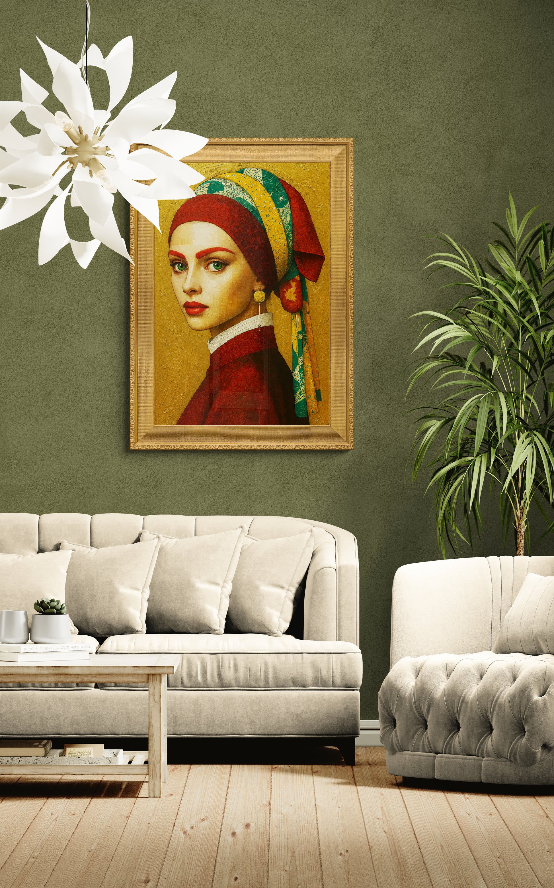 The Emerald Gaze Gold-Ground Matte Paper Poster - Renaissance Style