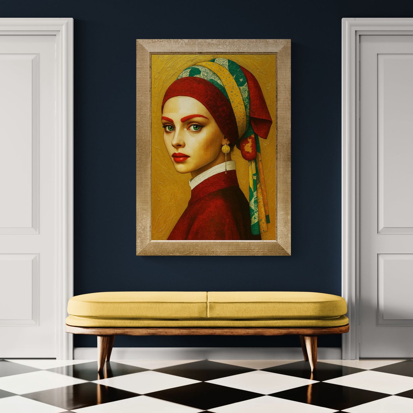 The Emerald Gaze Gold-Ground Matte Paper Poster - Renaissance Style