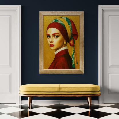 The Emerald Gaze Gold-Ground Matte Paper Poster - Renaissance Style
