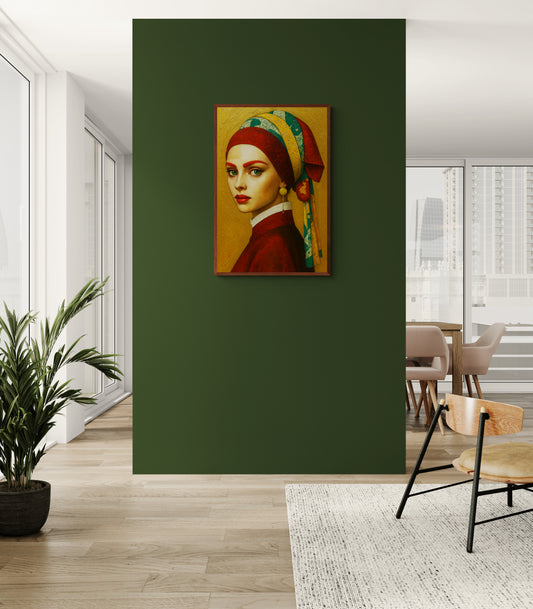 The Emerald Gaze Gold-Ground Matte Paper Poster - Renaissance Style