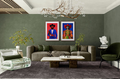 The Gentleman & The Guard Matte Paper Poster - Pop-Art Style