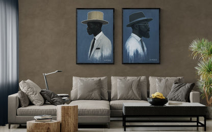The Thinker Monochrome-Figurative Matte Paper Poster - Neo-Minimal
