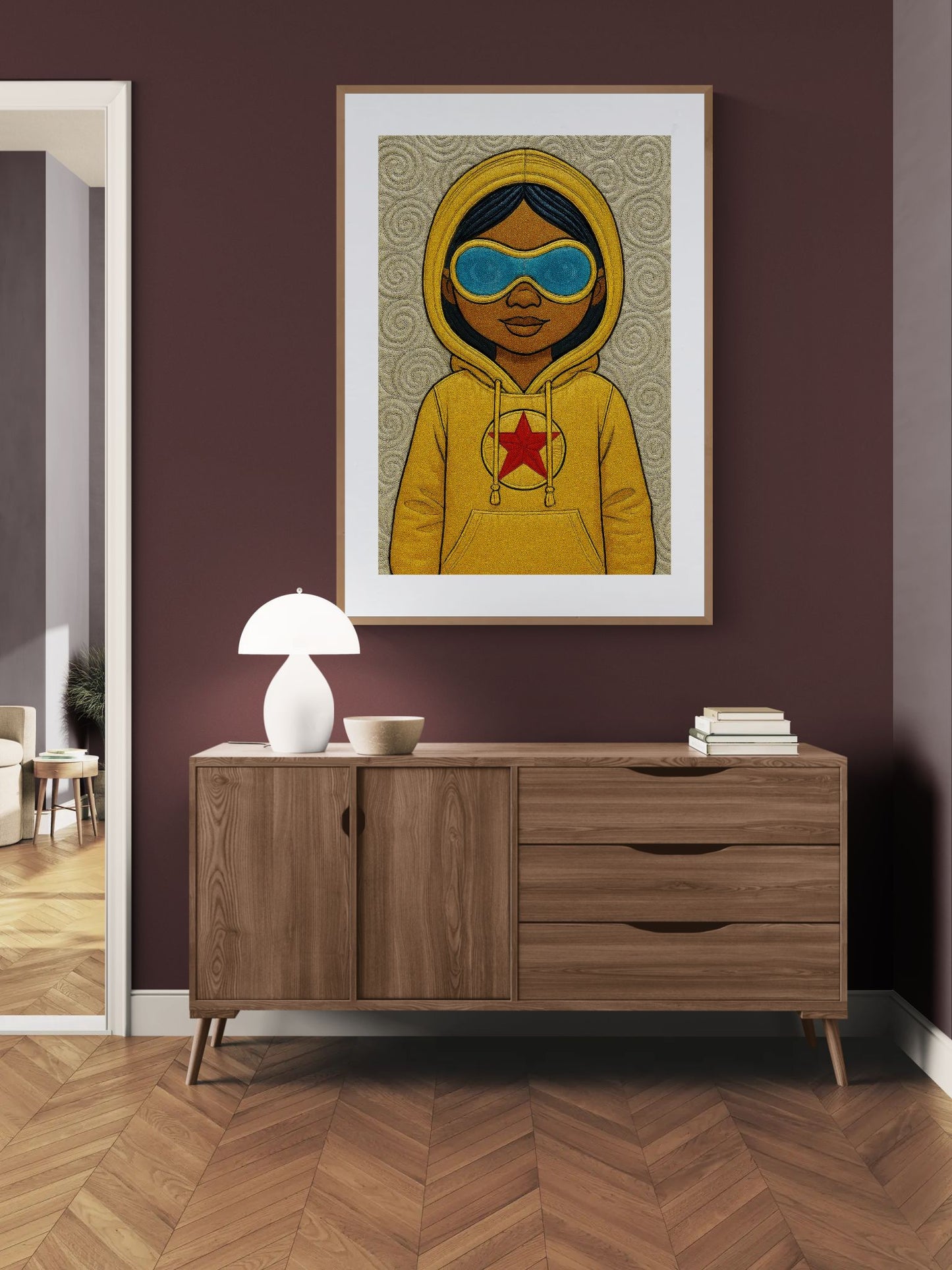 The Girl in the Yellow Hoodie Pop-Art Matte Paper Poster