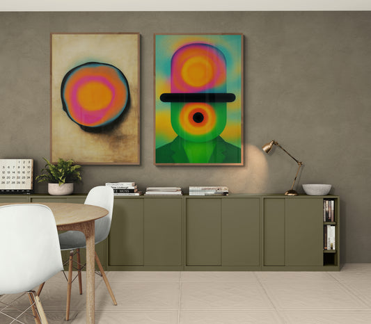 Cosmic Aura Color-Field Matte Paper Poster - Psychedelic Style