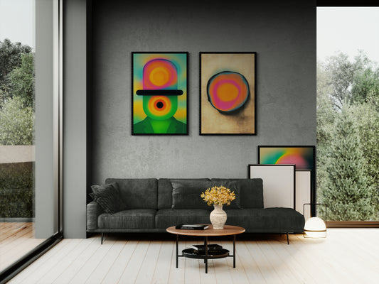 Cosmic Aura Color-Field Matte Paper Poster - Psychedelic Style