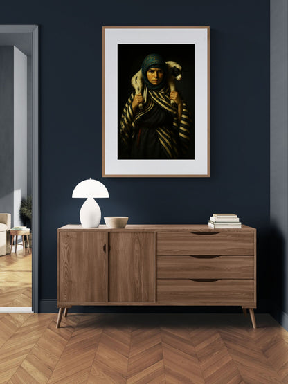 The Keeper Chiaroscuro-Lit Matte Paper Poster - Rembrandt Style