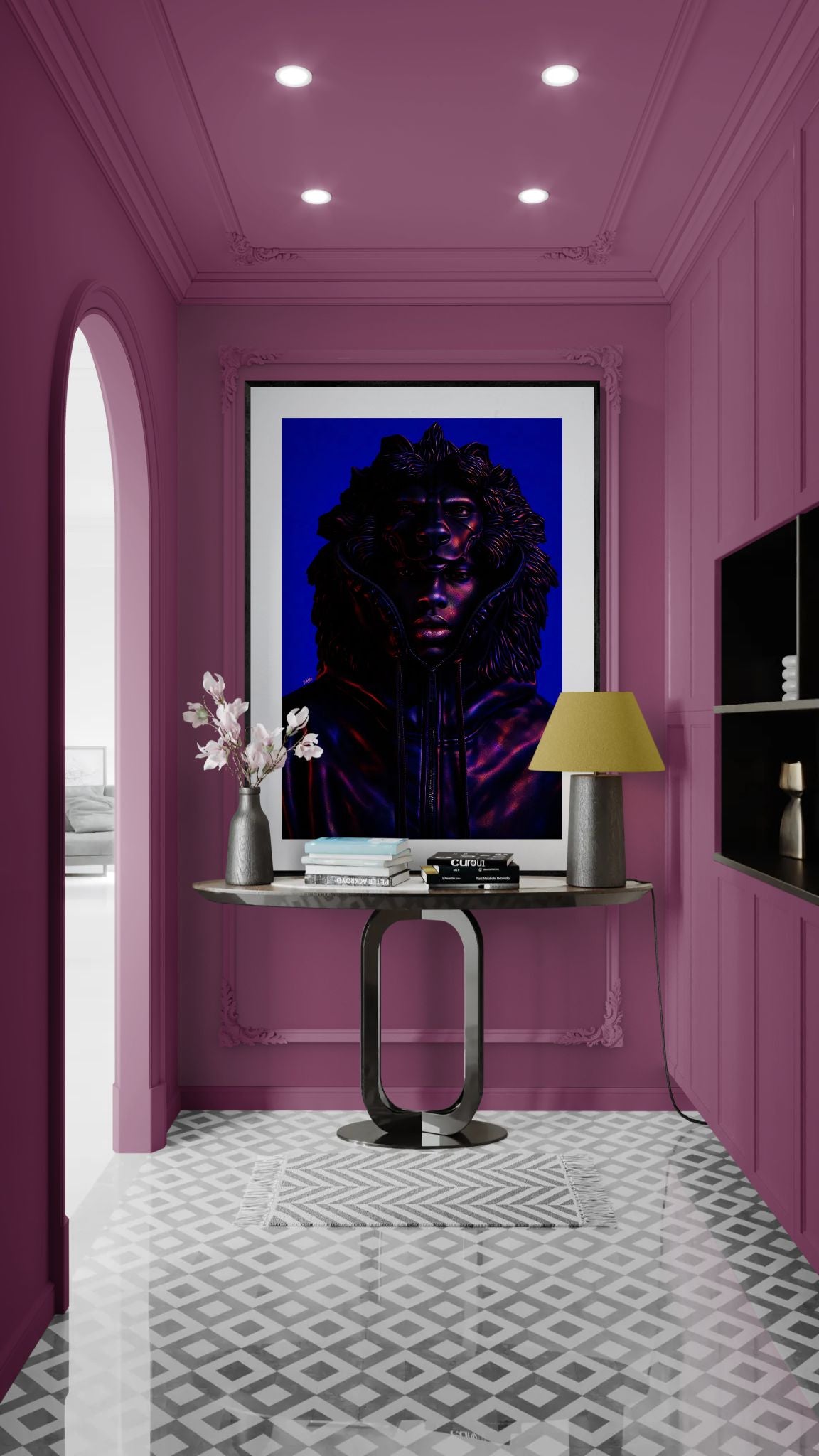 The Lion Within Dark-Neon Matte Paper Poster - Afrofuturism
