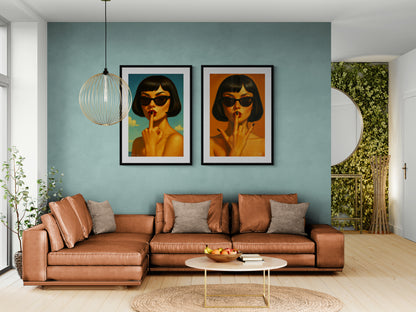 Femme Fatale Pop-Realism Matte Poster - Film Noir
