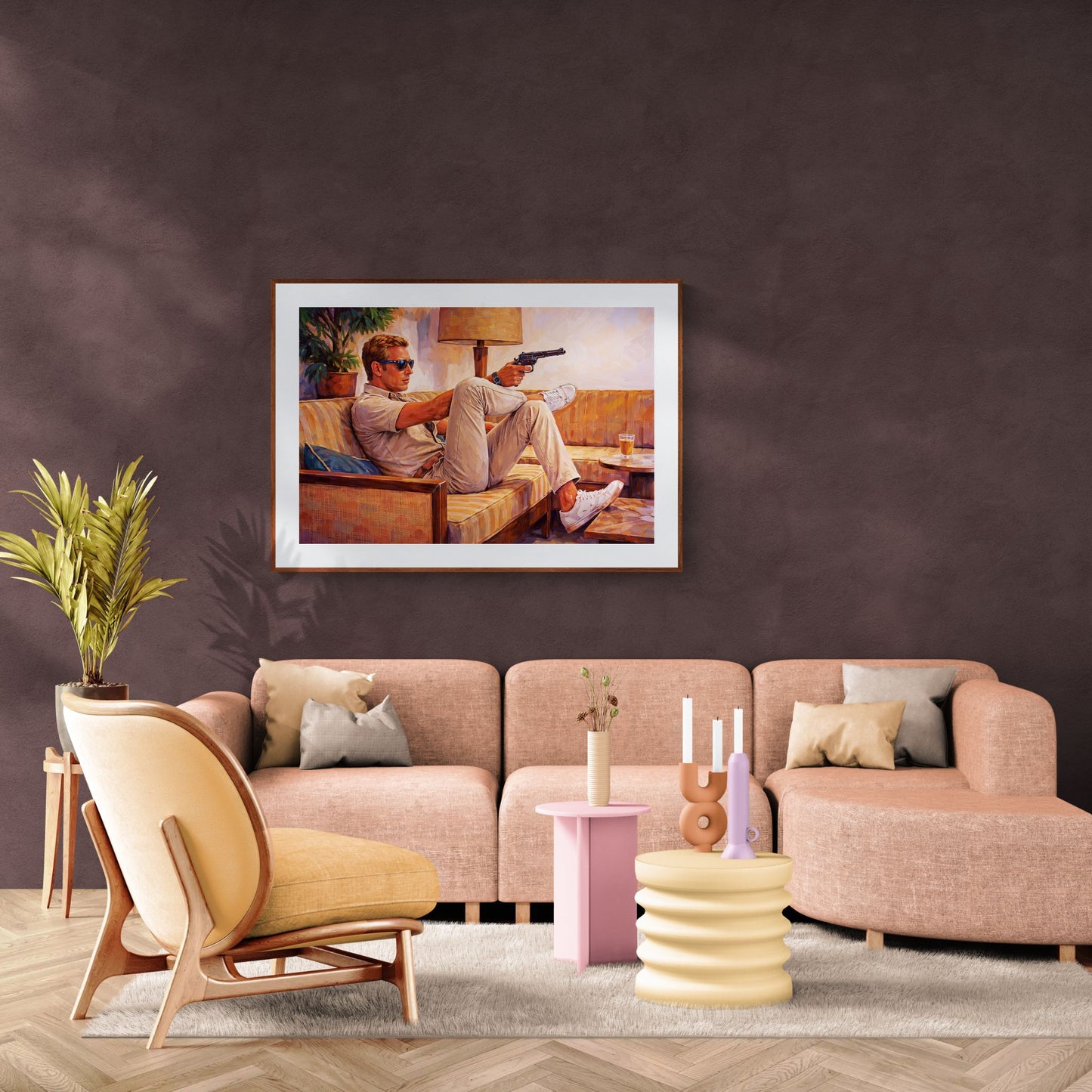 The Man in Sunglasses Mid-Century Matte Paper Poster - Film Noir Style