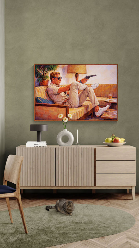 The Man in Sunglasses Mid-Century Matte Paper Poster - Film Noir Style