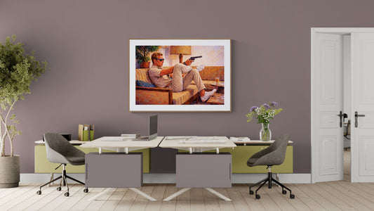 The Man in Sunglasses Mid-Century Matte Paper Poster - Film Noir Style