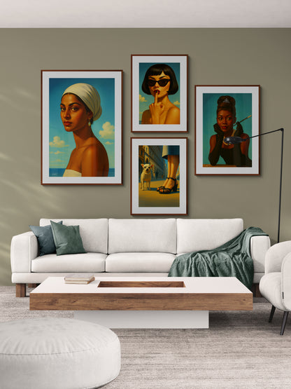 Her Tiffany’s Moment Retro-Glamour Matte Paper Poster