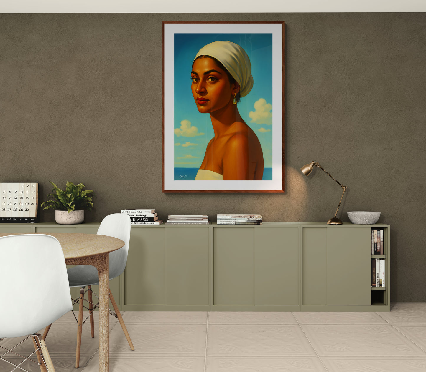 The Vermeer-Style Pearl Earring Modern-Realist Matte Poster