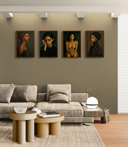 Dreaming in Quiet Shadows Matte Paper Poster - Rembrandt Style