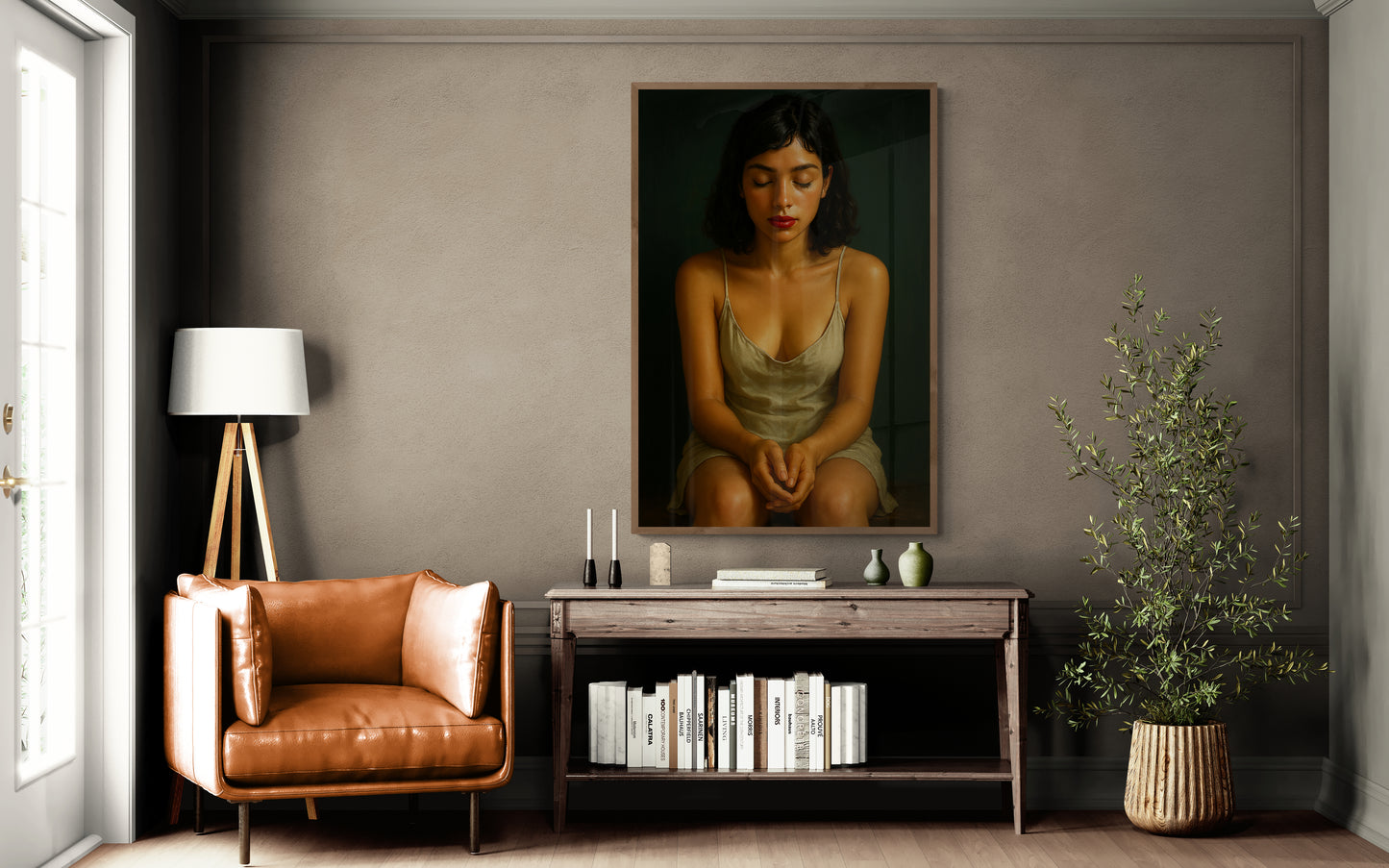 The Quiet Between Heartbeats: Chiaroscuro-Lit Matte Paper Poster