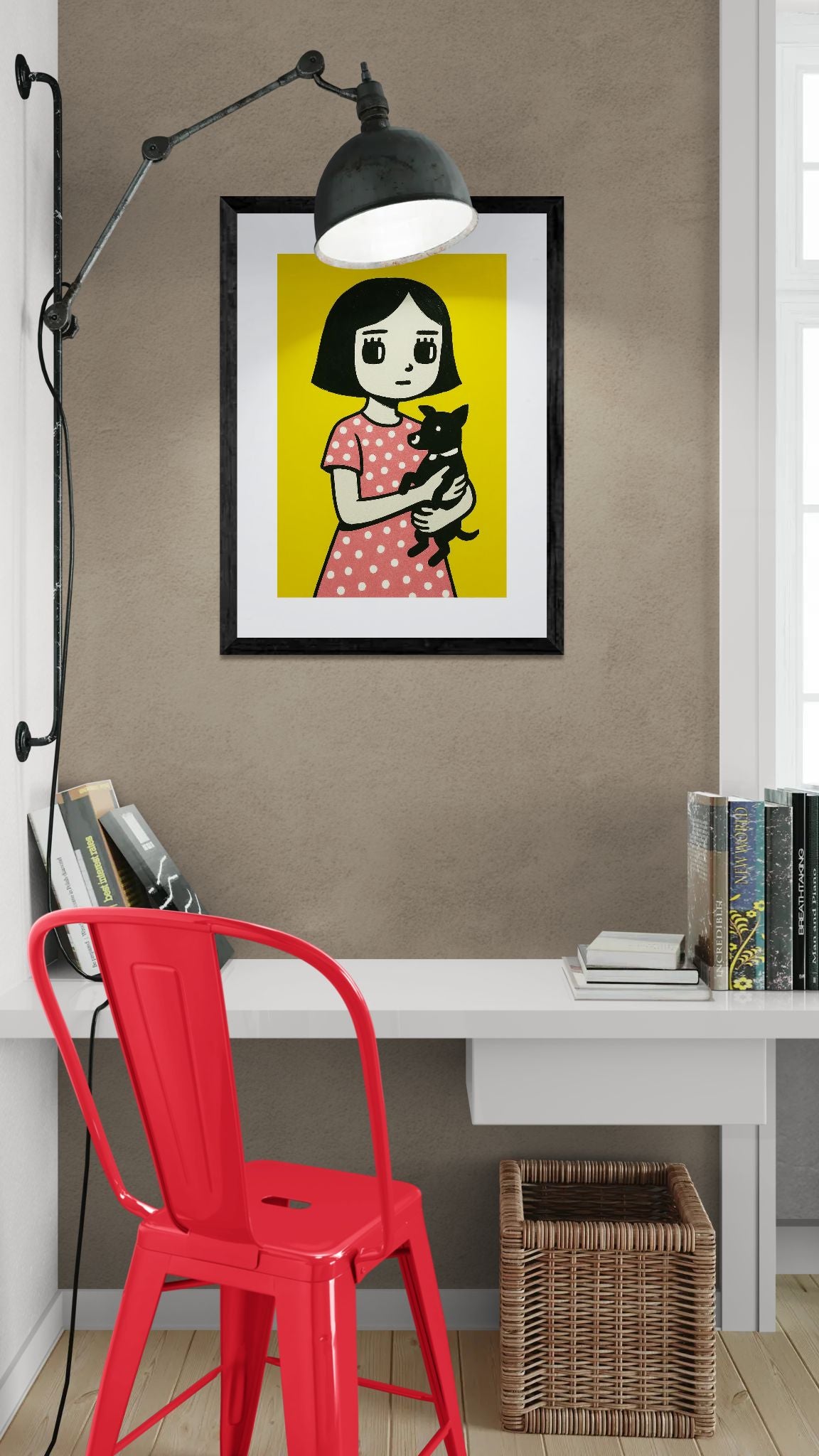 The Quiet Girl and Her Dog Pop-Art Matte Paper Poster