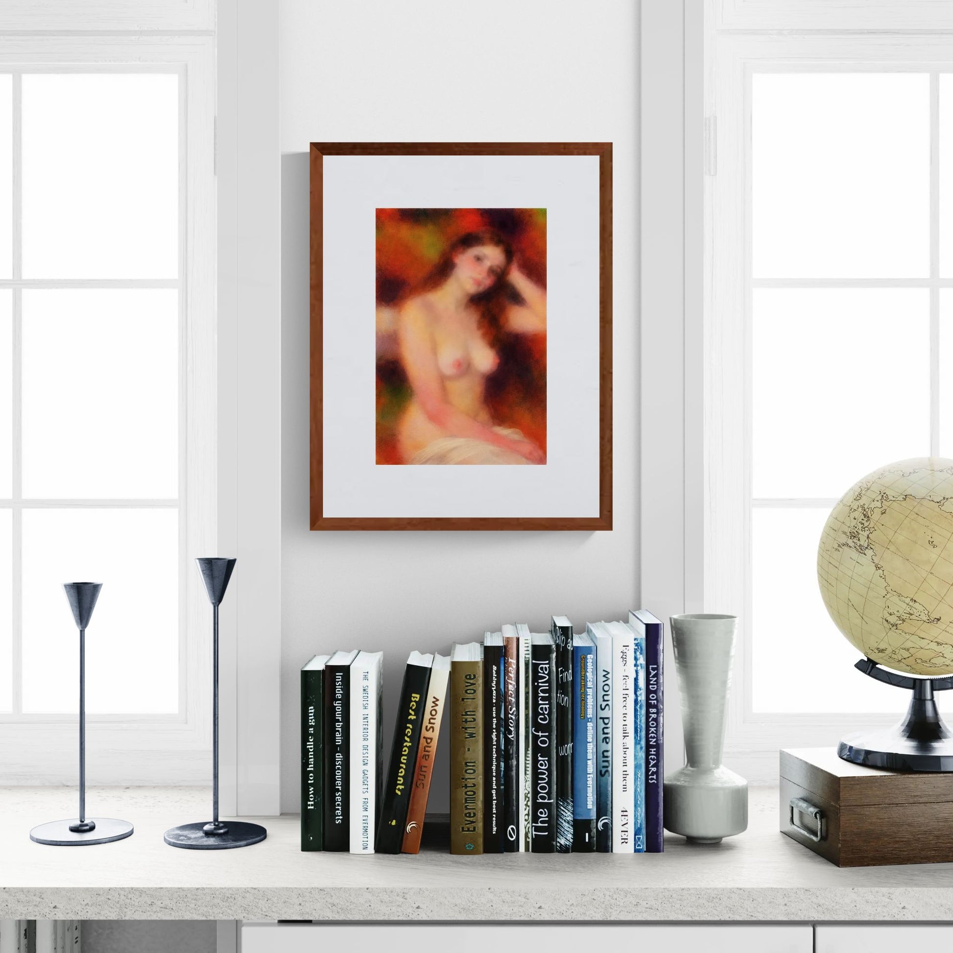 The Quiet Muse: Nude Matte Paper Poster in Soft-Focus Impressionist