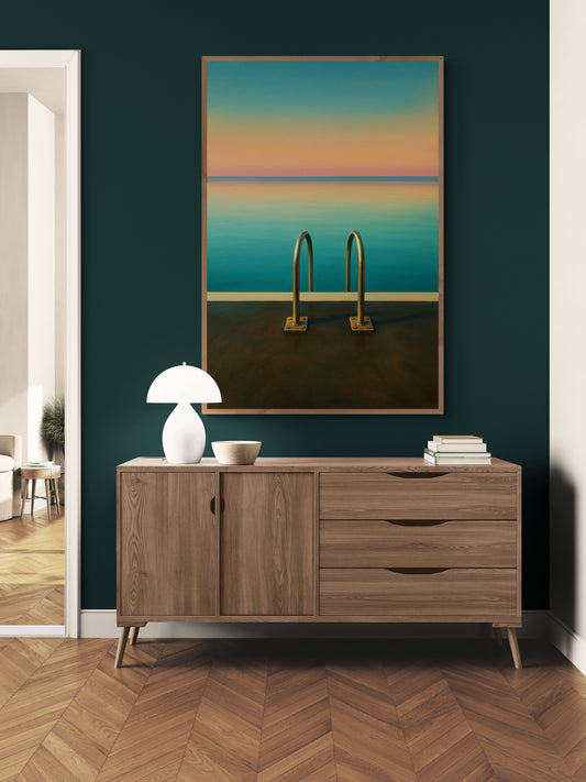 Quiet Swim Museum-Quality Matte Paper Poster in Minimalist Style