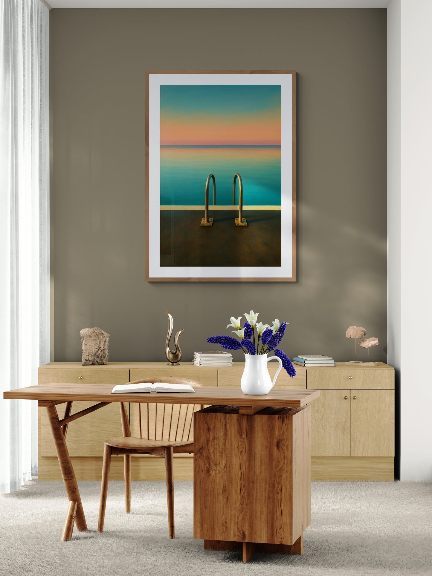 Quiet Swim Museum-Quality Matte Paper Poster in Minimalist Style