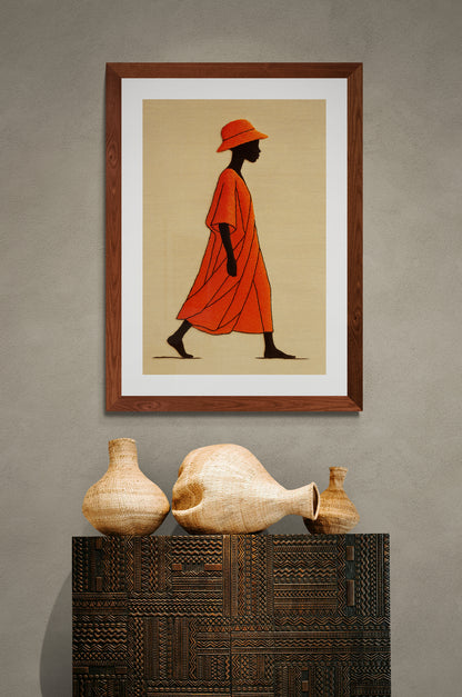 The Quiet Wanderer Matte Paper Poster - African-Inspired