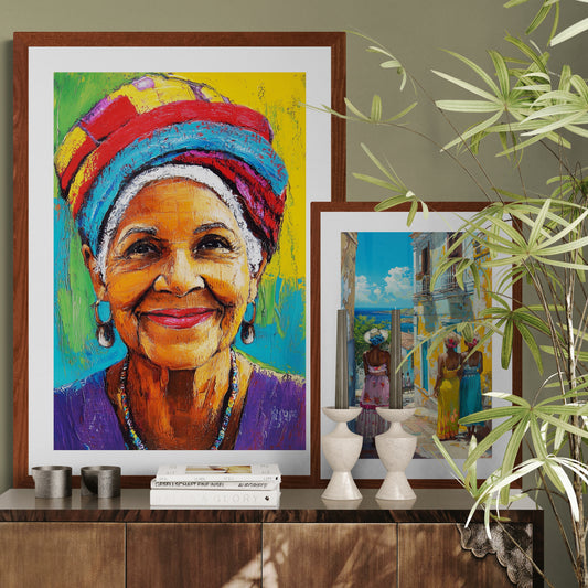 The Luminous Smile Impasto Matte Paper Poster - Fauvist Style