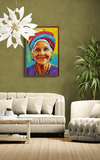 The Luminous Smile Impasto Matte Paper Poster - Fauvist Style
