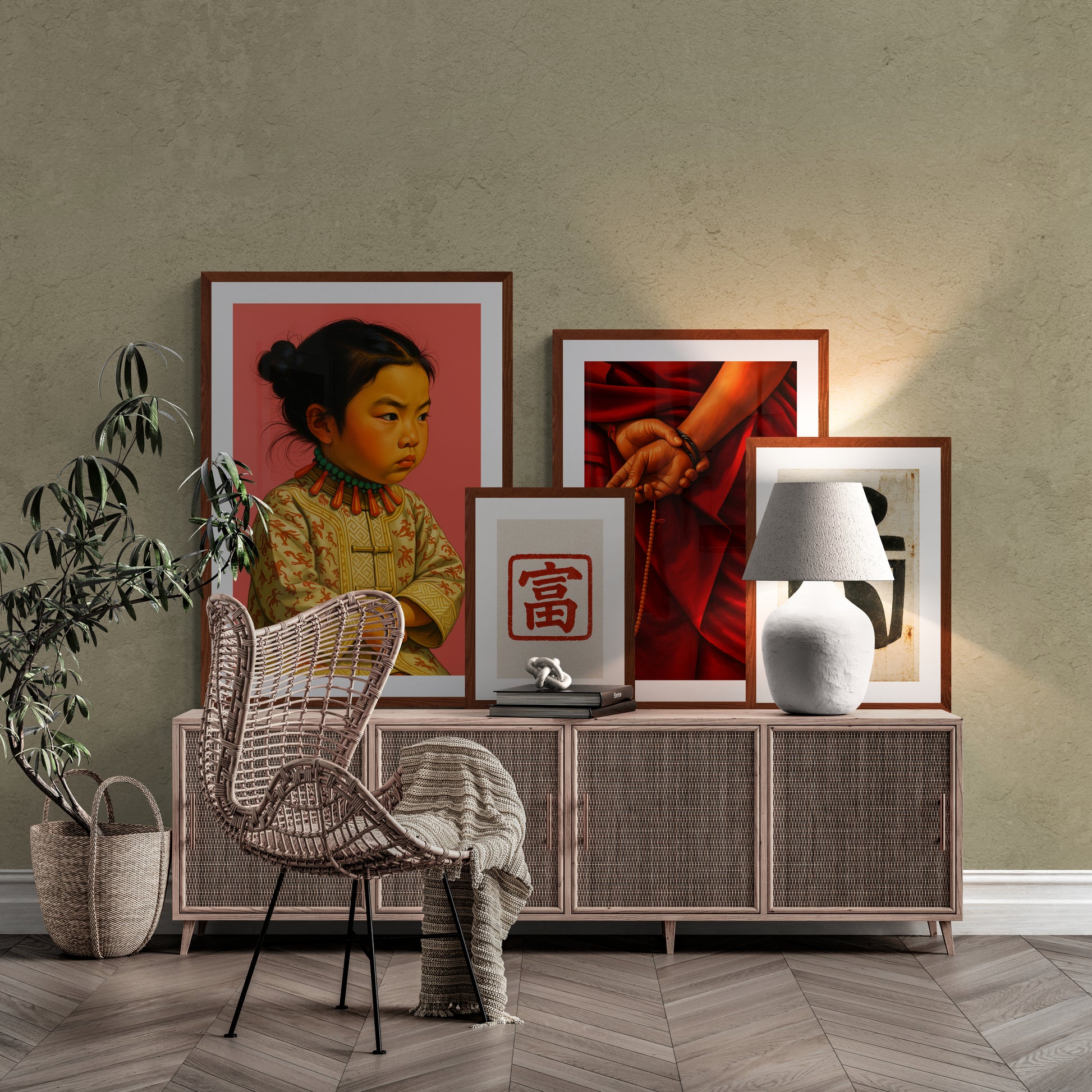 The Silent Stare East-Asian Portrait Matte Paper Poster