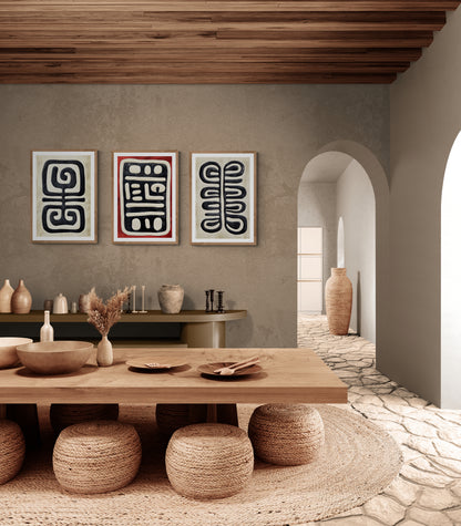The Tribal Code Tribal-Inspired Matte Paper Poster - Modern Abstract