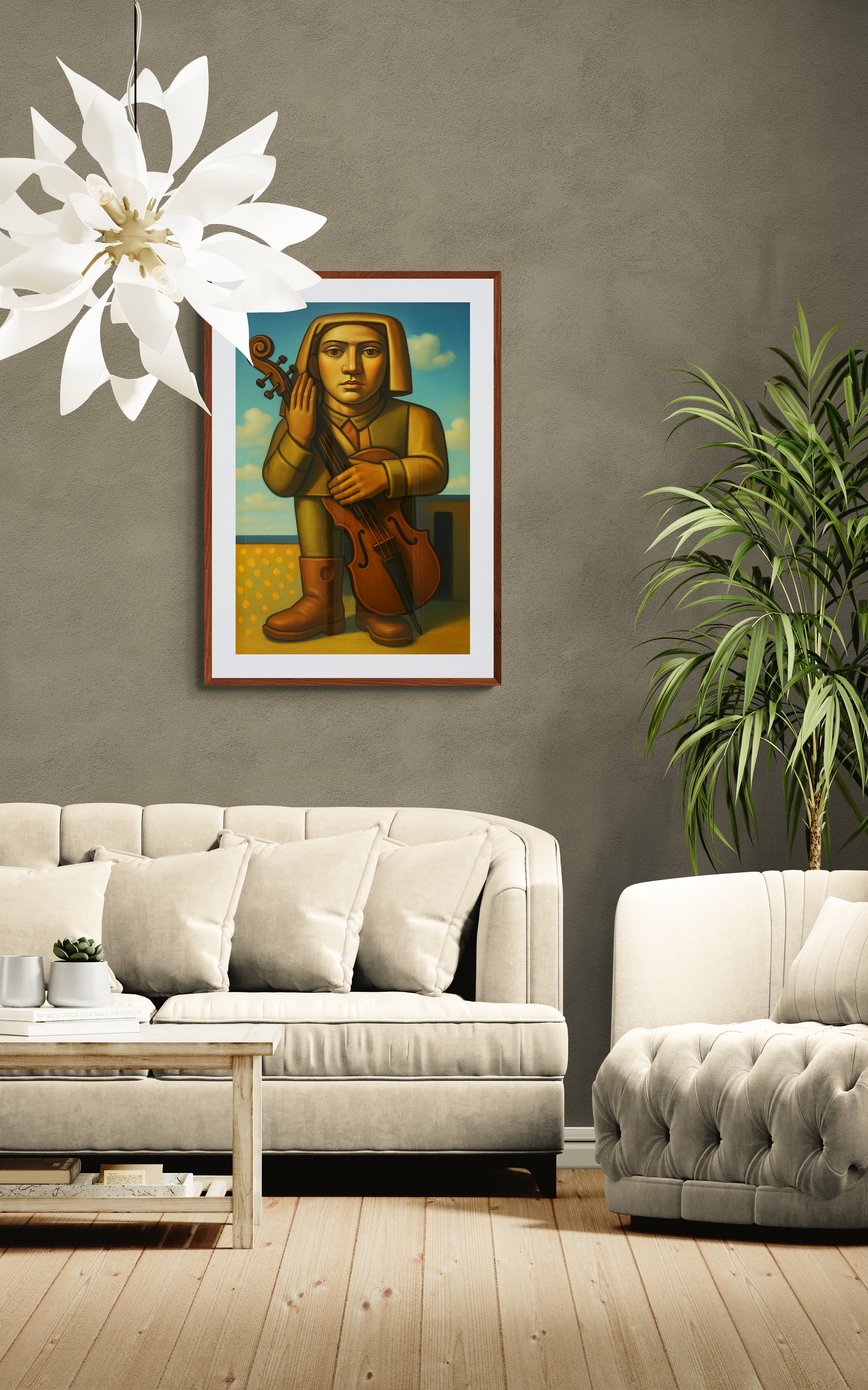 The Violinist Surreal-Figurative Matte Paper Poster - Modernist Style