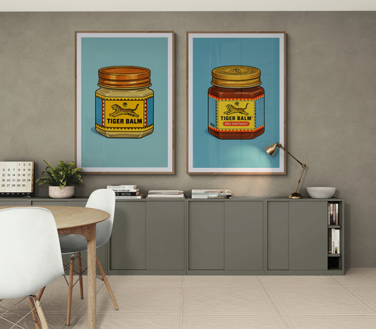Red Tiger Balm Bold-Line Matte Paper Poster - Pop Art