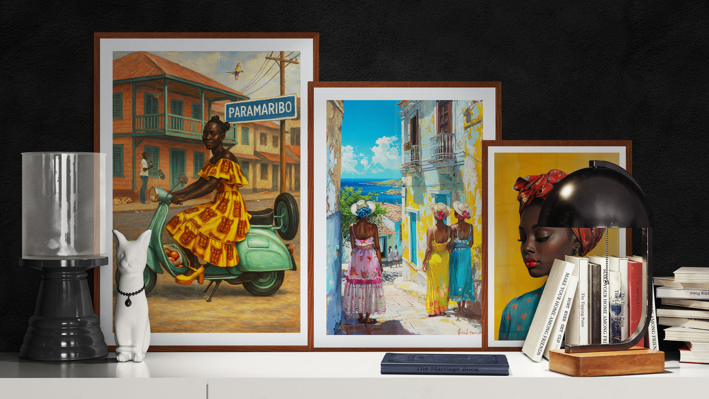 Urban Muse of Suriname Matte Paper Poster - Travel-Poster Style