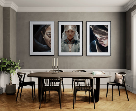 Light Finds Her Matte Paper Poster - Baroque Chiaroscuro