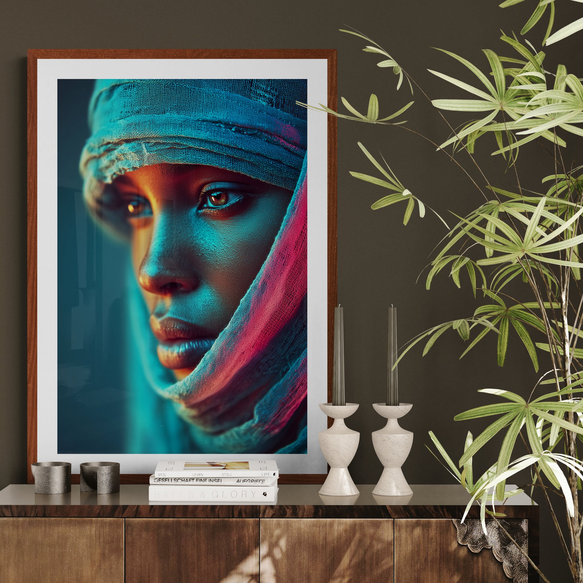 Veiled Light Afrocentric Matte Paper Poster - Neon-Noir Style