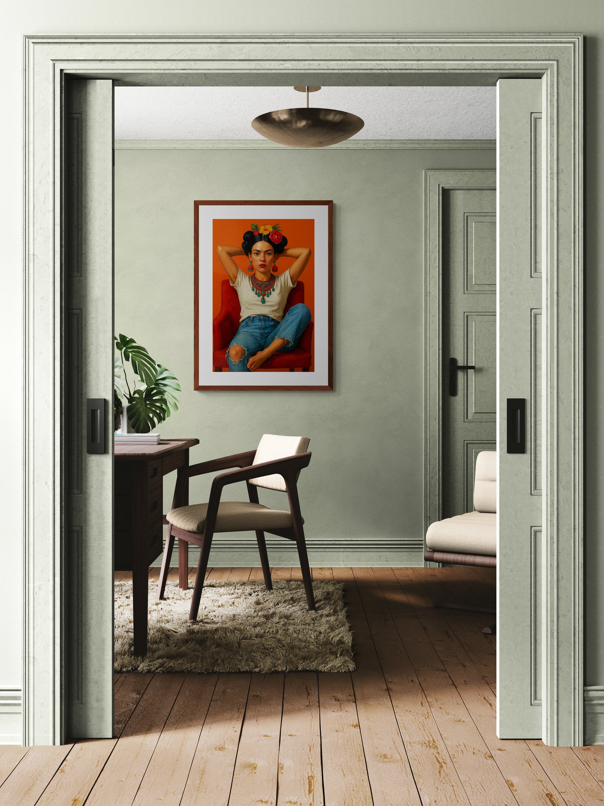 Viva Frida Contemporary-Realism Matte Paper Poster - Frida Kahlo Style
